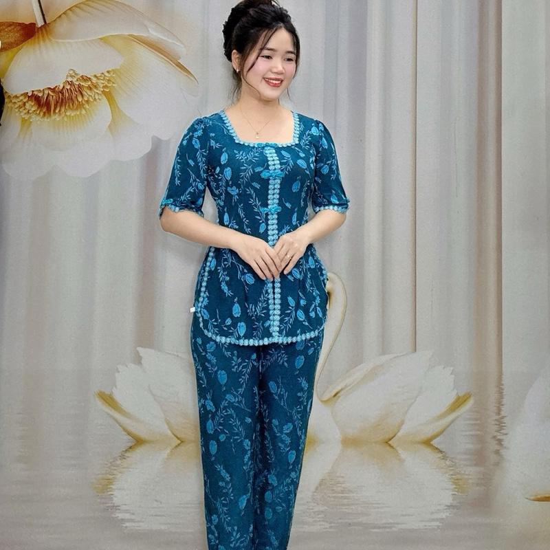 B62 Đồ bộ xẩm nữ trung niên thun axetat (thun gấm) thương hiệu Hải Sơn Women