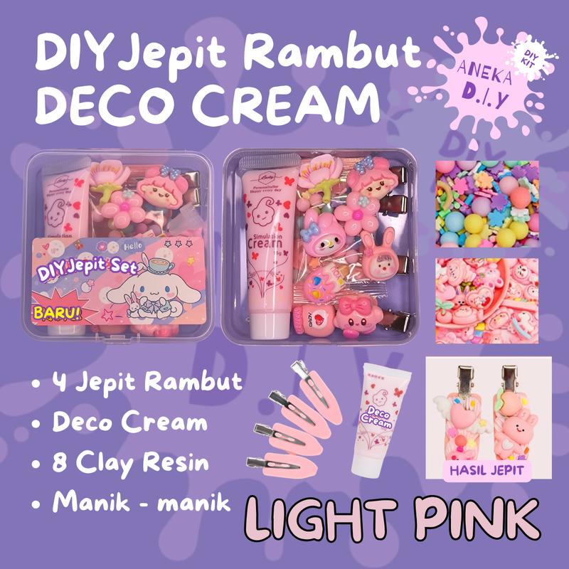 DIY Set Jepit Rambut Deco Cream Kartun Anak Lucu Handmade Buatan Tangan Aksesoris Rambut Klip Jepit Anak Anak Perempuan 7