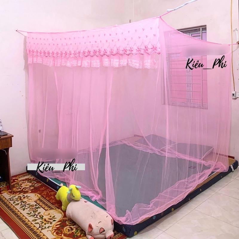  Màn Tuyn Dây Thái Lạnh Cao Cấp 1m4 1m6 1m8 2m2 - Màn ngủ có cửa chống muỗi hiệu quả Kiều Phi 