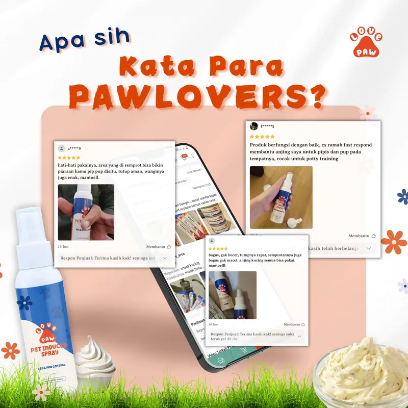 [ BELI 5 FREE 3 ] Love Paw - Spray Untuk Melatih Pipis Dan Pup Kucing Hewan Peliharaan 100ml - Pet Inducer Pee & Pop Training Spray hewan peliharaan spray perlengkapan kucing peralatan kucing kucing asli pet odor anti kucing pup pipis sembarangan penghila 5