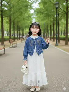 Gamis Anak Meiza Rompi Jeans Bordir Mix Brukat Anak Muslimah Kekinian Usia 3 - 10 Tahun Gamis Pita Kekinian Lengan Panjang Baju Muslim Anak Perempuan Lebaran Anak Perempuan Terbaru 2026
