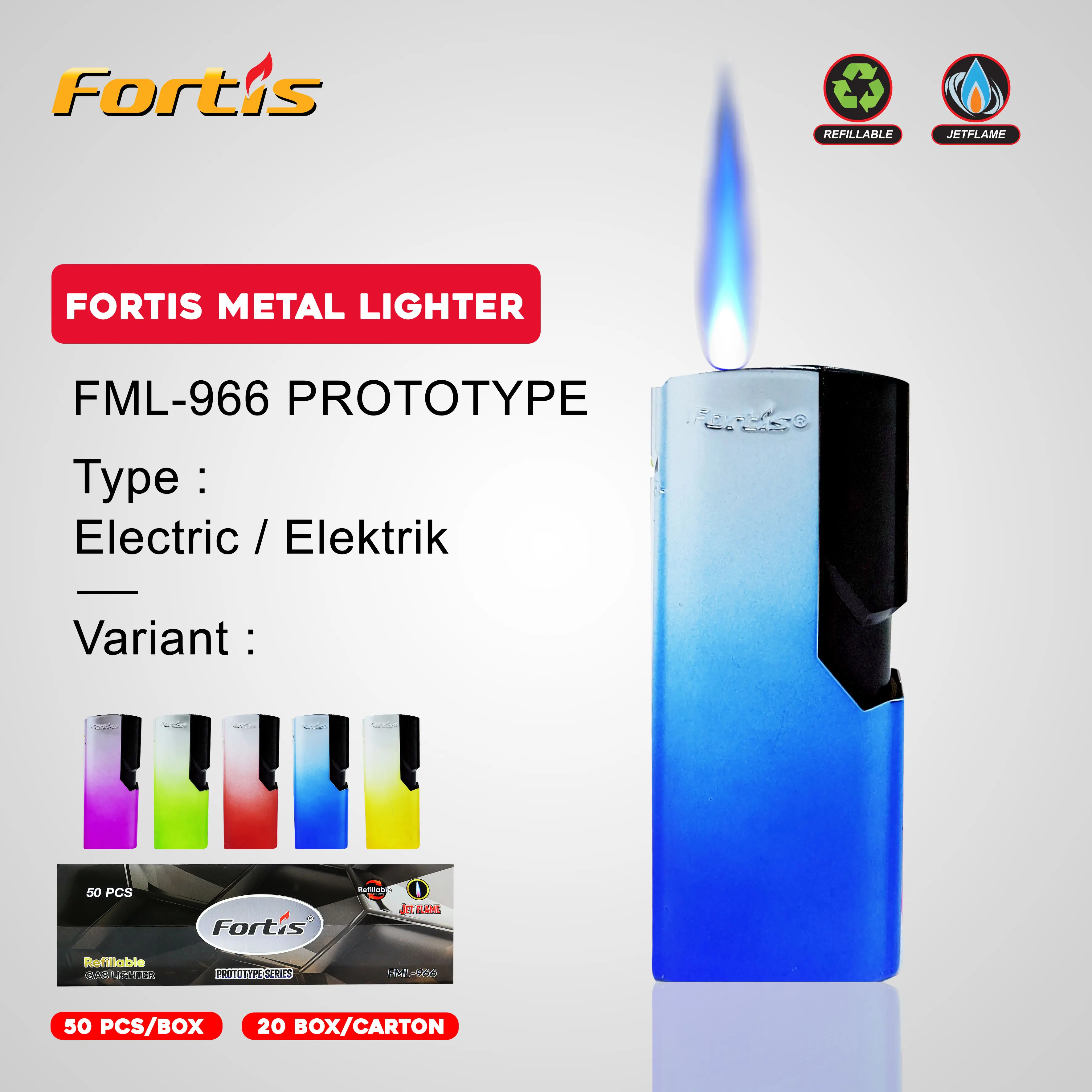 M2000 X Fortis Korek Api Bara JetFlame Refillable / FML-966 Prototype
