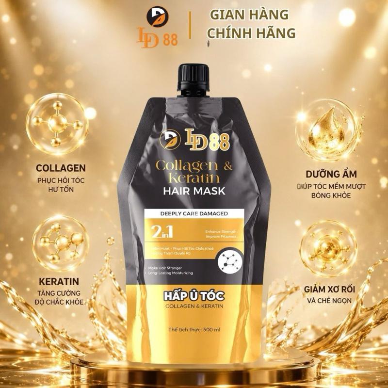 LD88 - Túi Hấp Ủ Collagen & Kertain 2 in 1 phục hồi tóc khô sơ và hư tổn mùi thơm nước hoa