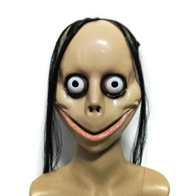 Mặt nạ ma nữ tóc dài kinh dị Halloween, đạo cụ hóa trang roleplay