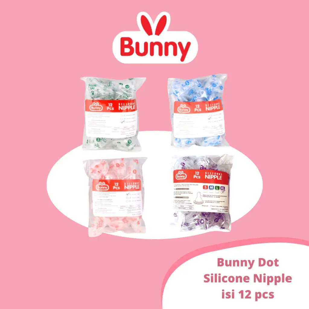 [ISI 12 GROSIR] Lusty Bunny Silicone Nipple Standar Neck Wideneck / DOT BULAT / Gepeng Ortho / Ulir Peristaltik 1 Plastik isi 12 pcs