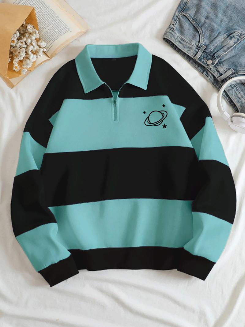 Product Introduction of Luriancloth Sweater Wanita Salur Dewasa Remaja - Unisex Flecee Lengan Panjang Rugby Planet 16