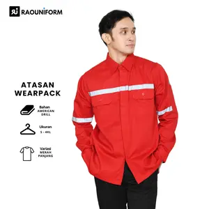RAOUNIFORM Baju Merah Cabe Safety Seragam Lapangan Pria Kemeja Safety Proyek Outdoor Wearpack