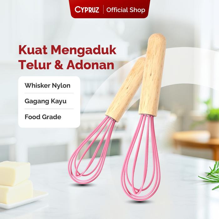 Gambar Cypruz Kocokan Telur Gagang Kayu 20cm dari Cypruz Kitchenware Kota Administrasi Jakarta Utara Tokopedia