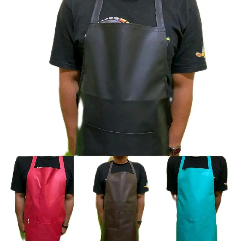 celemek standar-bahan oskar waterproof anti air-celemek masak polos-apron murah-kulit sintetis 0