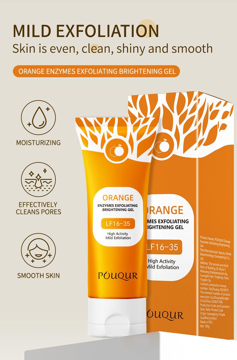 Product Introduction of Face Scrubs & Peels 100g Orange Enzymes Exfoliating Brighten-ning Gel High Activity Mild Exfoliation Soft and Smooth Face 0