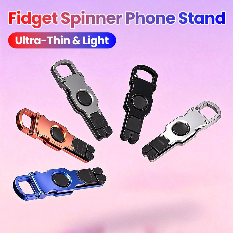 Giá đỡ điện thoại dạng con quay fidget bằng ABS, xoay 360°, gấp gọn; đồ chơi giảm căng thẳng dành cho Iphone 15/16/17 và điện thoại/máy tính bảng chạy hệ thống Android của Samsung; dùng trên bàn làm việc, giường ngủ, văn phòng hoặc trong ô tô.