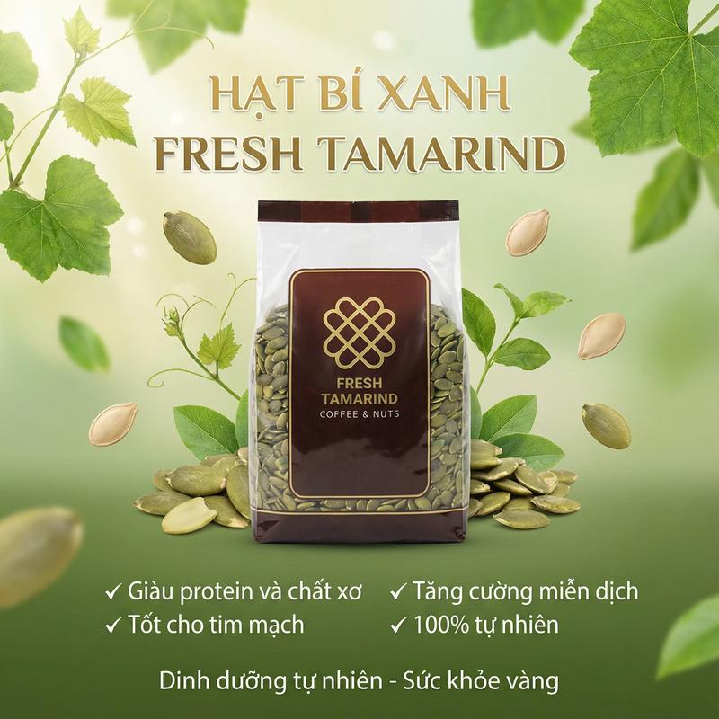 Nhân Hạt Bí Xanh Thơm Ngon 500gr - Hạt Bí Xanh Sấy Khô