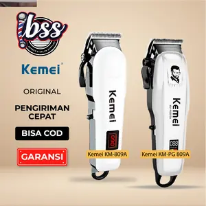 Hair Clipper Kemei 809A Alat Mesin Cukur Rambut Original KM 809A / Kemei PG 809A Alat cukur rambut elektrik Professional rechargeable hair clipper berkualitas