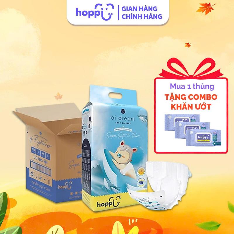 [ DEAL ĐẶC BIỆT] Thùng 4 gói Bỉm quần Hoppi Airdream siêu mềm mỏng size XL 32 miếng (12 - 17kg)