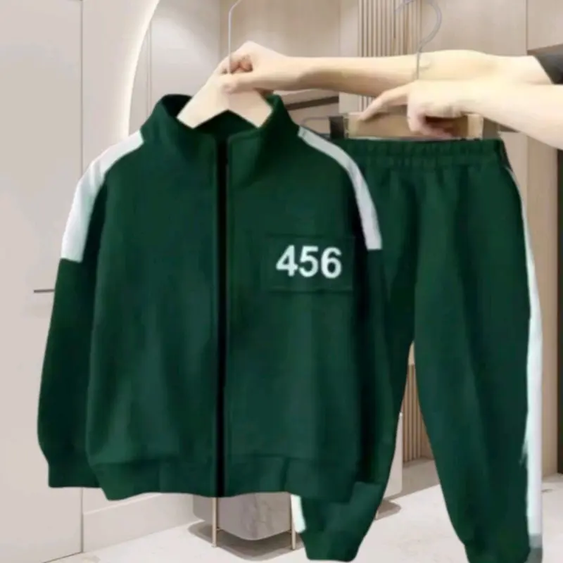 Squid Game 2 Setelan Jaket Resleting Anak Viral Terbaru 1-12 Tahun Fashion Anak-Anak Parsel 0