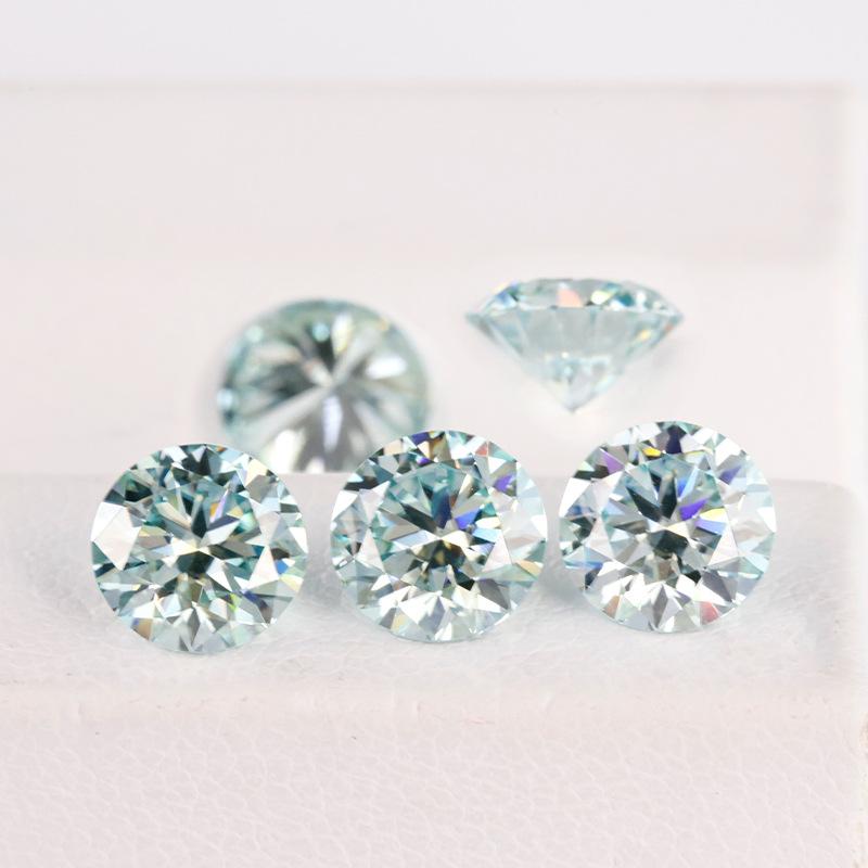 Product Introduction of LLXYW Aquamarine/Green Blue color Moissanite Loose Gemstones VVS1 3EX Cut Real Certified Moissanite 8