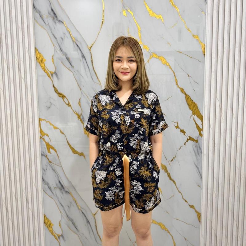 Piyama Baju Tidur Wanita Rayon Premium One Set Korean Style Bumil Busui Friendly Model Kancing Depan Nyaman Atasan Celana Lembut Setelan Dewasa Panjang Pendek 1
