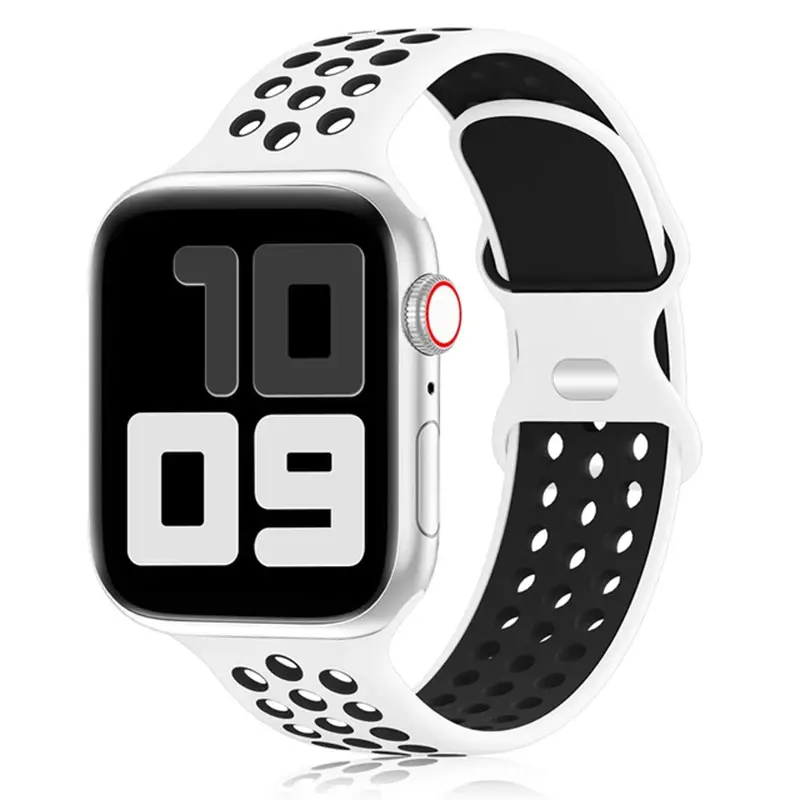 Dây đeo silicon, cho dây đeo Apple Watch, Ultra 2, 49mm, 38mm, 42mm, Vòng đeo tay thể thao, Dòng iWatch 9, 8, 7, 41mm, 45mm, 7, 6, SE, 5, 4, 3, 2, 38mm, 44mm, 40mm, Dây đeo đồng đồng hồ Cao Su Phụ Kiện 4