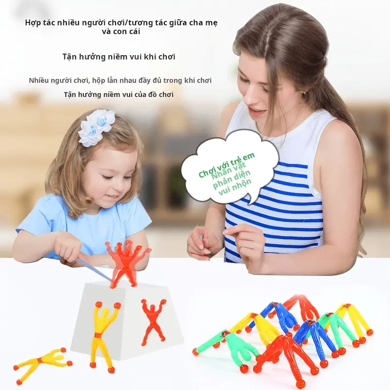 Người leo tường, Người leo tường, Người nhện, Nhỏ dính, Có thể dính vào tường, Lật và somersault, Người nhện, Dụng cụ giải nén vui nhộn cho trẻ em 3