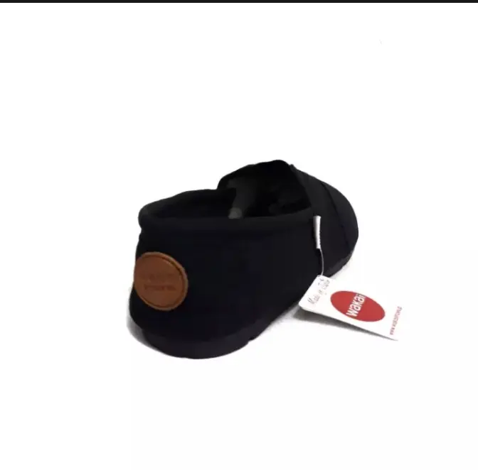 sepatu slipon Wakai full black pria dan wanita Musim panas Square Toe Karet Kasual upper twill kanvas imut Flat  Tanpa Hak Karet Kasual Pria Flat Shoes 3