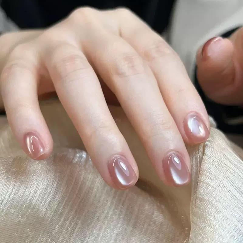 [ Mắt mèo form hạt đậu ] Bộ 30 Nails màu hồng hiệu ứng mắt. Mè.o mã A-294 màu thạch hồng form hạt đậu