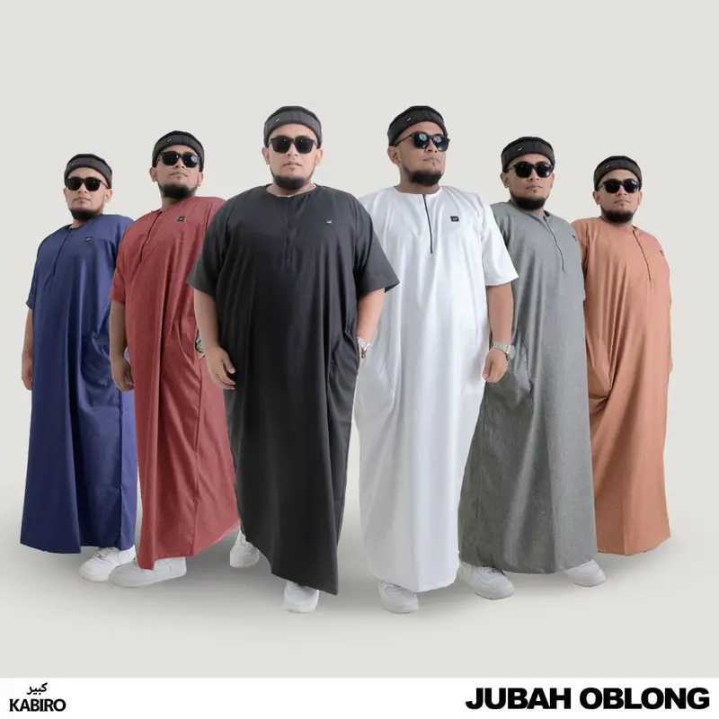 JUBAH OBLONG KABIRO Sholat Big Size Maxi Kabiro Jumbo Gamis Pria ROSAL Original 4XL 5XL 6XL Zipper Katun 8