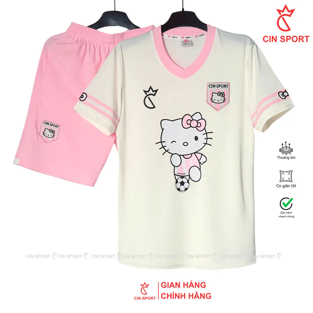Top BỘ QUẦN ÁO THỂ THAO HELLO KITY PHONG CÁCH BÓNG ĐÁ NAM NỮ CHẤT VẢI THUN LẠNH CAO CẤP. ÁO ĐÁ BANH NỮ XINH- CIN SPORT