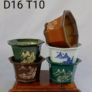 pot keramik bonsai segi 8