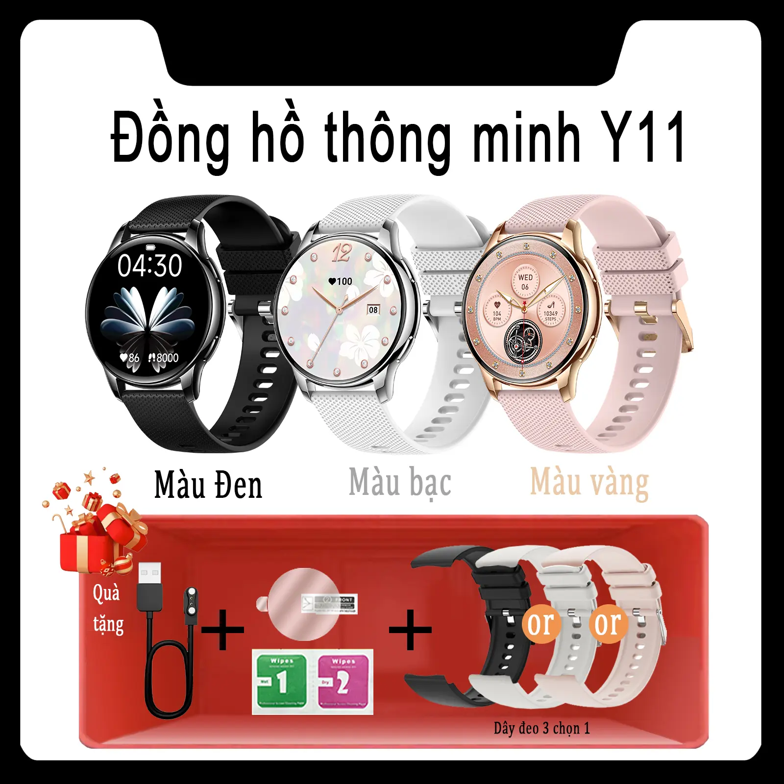 【Mới】Đồng Hồ Thông Minh Y11 Size  smart watch Màn hình 1.32Amoled,HKumi smart watch Y11,không thấm nước,Bluetooth smartwatch Y11,đồng hồ smart watch Y11,ultra s8,đồng hồ nữ watch giá rẻ,cuộc gọi sim s9 chính hãng YOSEOL s16,s9 ultra max,