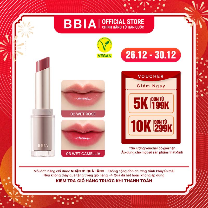   BBIA  Son thỏi tint bóng căng mọng dưỡng ẩm mềm mịn BBIA Ready To Wear Water Lipstick 3g 