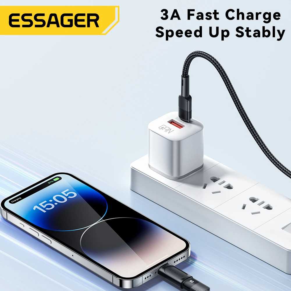 ESSAGER OTG Adapter Lightning Male to Type C Female Fast Charging 3A - EZJTL-HW01-P