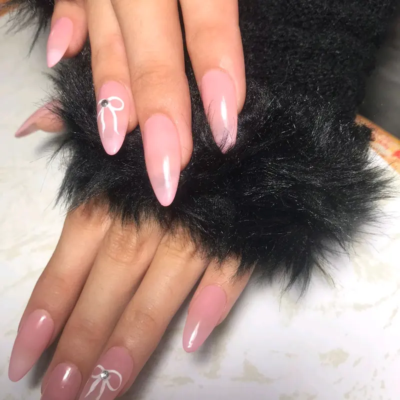 Press On Nail +Natural Colour +Praktis + Tinggal tempel +kuku cantik + Nude Pink 0