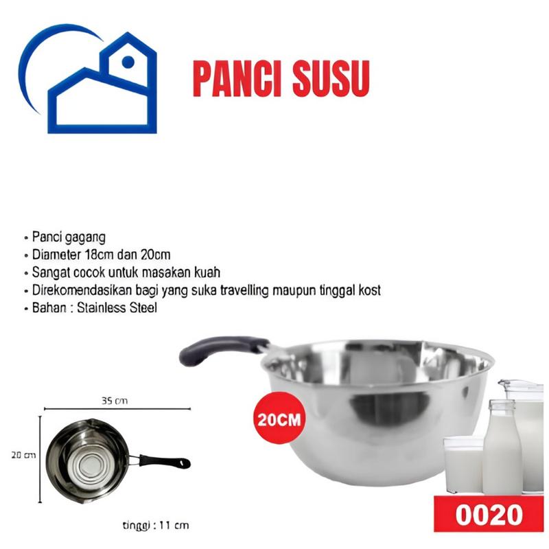 Panci Susu Milk Pot 18cm / 20cm panci susu Stainless Steel Milk Pan Kuah Mie Multifungsi 7