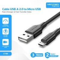 Gambar VENTION CTIBI Kabel Data USB 2.0 Male to Micro USB Male Fast Charging 2A Black Cable Mikro 3M 3 Meter dari Pampam Shop Kab. Tangerang 2 Tokopedia