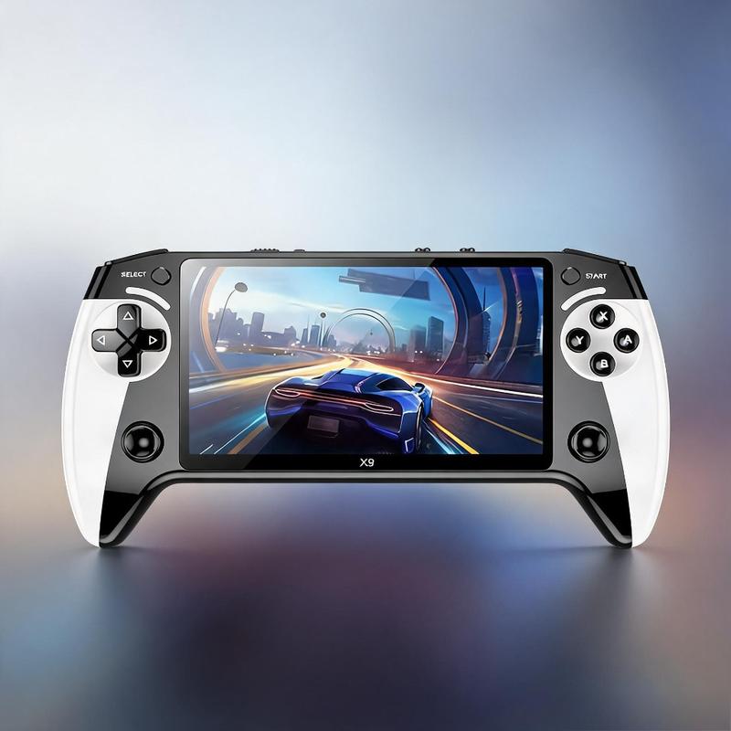Máy chơi game mới 2026, màn hình IPS HD góc nhìn rộng 5,5 inch, chất liệu ABS nhỏ gọn và bền bỉ, pin sạc dung lượng lớn cho thời gian chơi dài, màu đen và trắng, thiết kế tay cầm joystick, cảm giác cao cấp