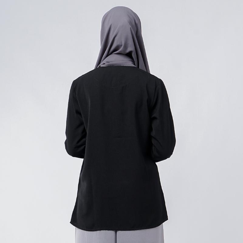 Sekido Mamica Blouse Busui Friendly Wollycrepe Hitam 2