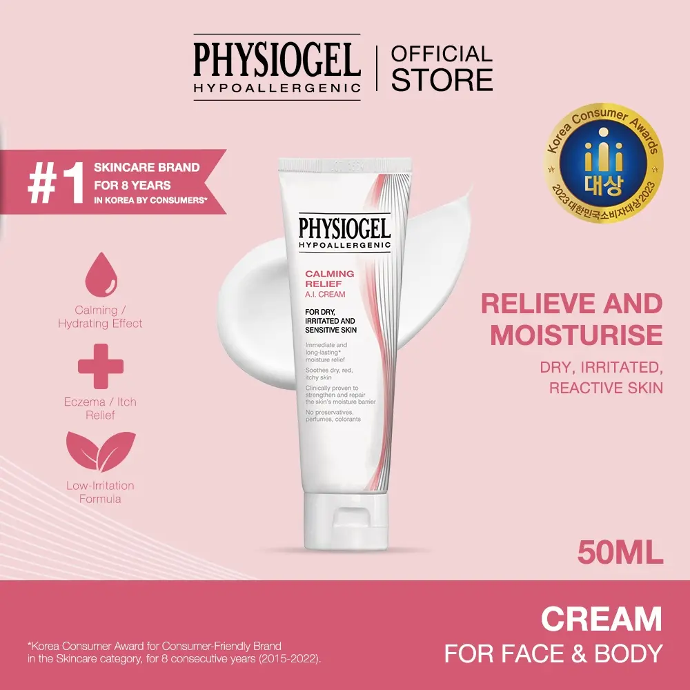 [Physiogel Official] Calming Relief A.I. Cream 50ml l Relieve, Calm, Moisturise Irritated Skin