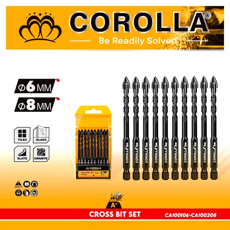 Corolla Mata Bor atau cross bit 6mm/ 8mm/10mm/12mm 3