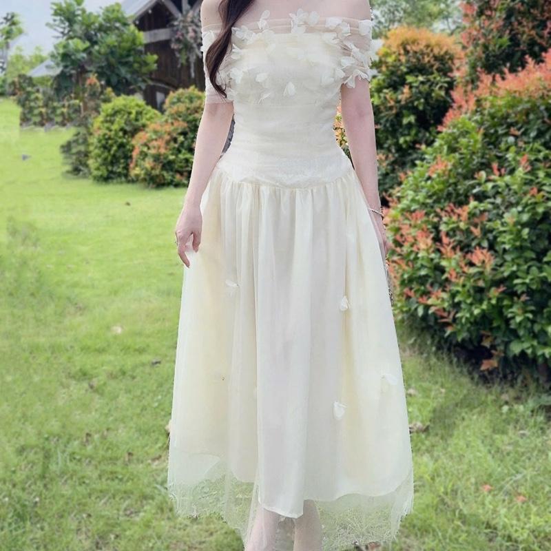  Váy Đầm Thiết Kế Dự Tiệc Đi Bàn KB843 Ren Lưới Kết Hoa Bồng Bềnh Công Chúa Cao Cấp - Kinh Bắc Trend 