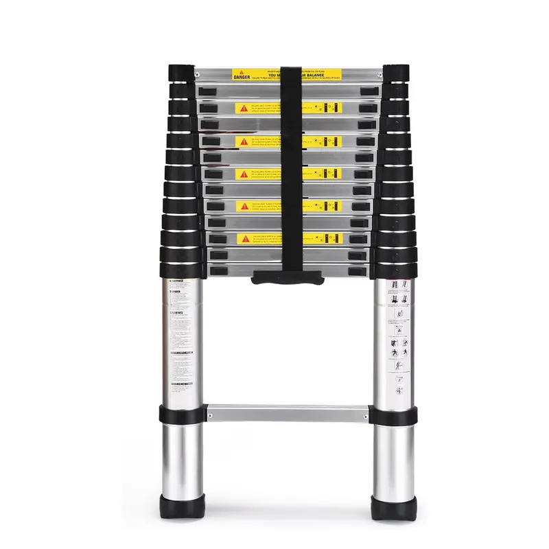 Tangga Lipat Teleskopik Bahan Aluminium Tinggi 410 cm / Anti Slip Kokoh & Tahan Lama / T3D1 0