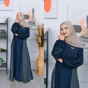 HANIA DRESS Muslim Gamis Wanita Dewasa Polo Linen Polos Cantik Kekinian Variasi List Wudhu Friendly