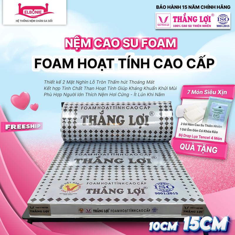 NỆM CAO CẤP THẮNG LỢI FOAM HOẠT TÍNH CAO CẤP - (QUÀ TẶNG SIÊU VIP )- DÒNG SẢN PHẨM MỚI ĐƯỢC RA MẮT CỦA CTY NỆM THẮNG LỢI - KÈM THEO BỘ QUÀ TẶNG CỰC KỲ HẤP DẨN TRỊ GIÁ LÊN TỚI 1.5tr