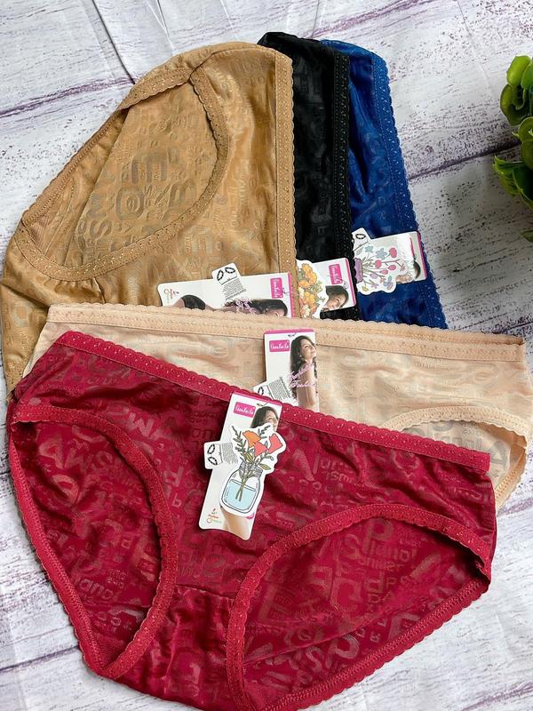 Set 10 Quần Lót Nữ Ren Gấm Chữ Cao Cấp Mặc Đẹp (Size 45-55 Kg) Chất Vải Thái Mềm Mại Thoáng Mát (205) - Nội Y Ngọc Chinh 9