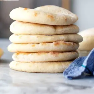 Soft and Fluffy Sourdough Pita Bread six or eight pieces