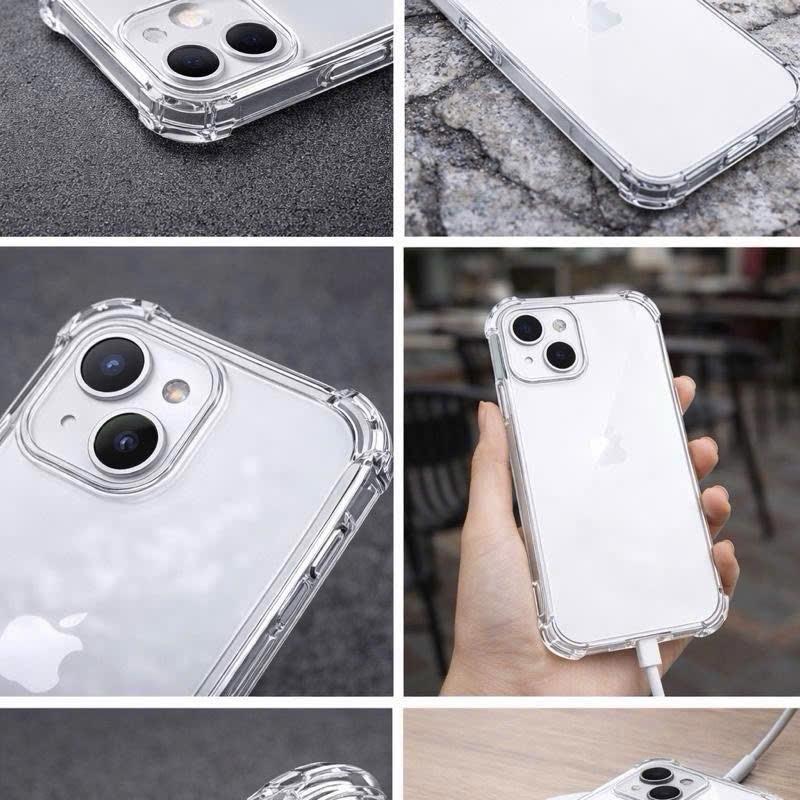 Ốp lưng iPhone chống sốc trong suốt TPU cao cấp viền dày 4 góc bảo vệ tối đa…