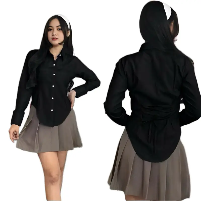 Selena Fitted Shirt | Shirt Wanita Ngantor | Atasan Wanita Kemeja | Kemeja Fitted Cewek 0