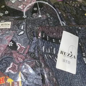 RUZZA Batik Kemeja Anak Laki Warna Coklat Latte Biru Denim Hitam Navy
