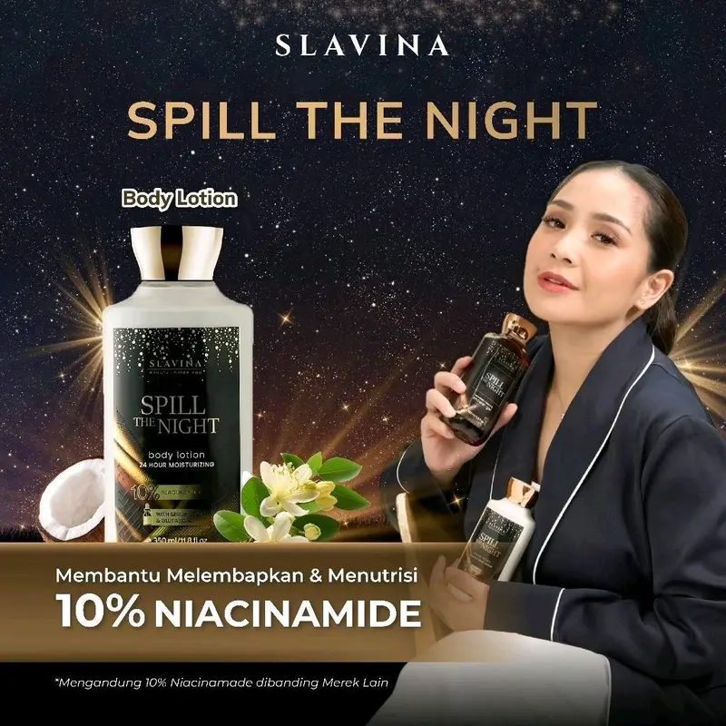 HANDBODY SLAVINA  Whitening Body Lotion by Nagita Slavina Moisturizer Untuk Kulit Kering dan Kusam 350ml 1