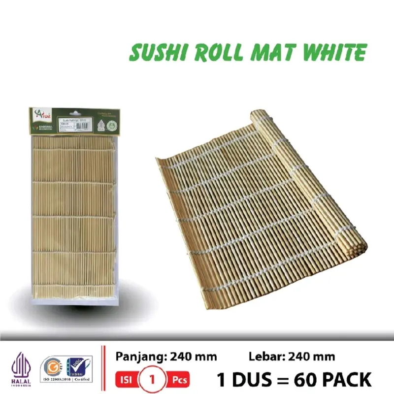 Bambu Pengulung Sushi, Kimbab, Sushi Rol Mat, Alat Gulung Sushi 24cm x 24cm 1