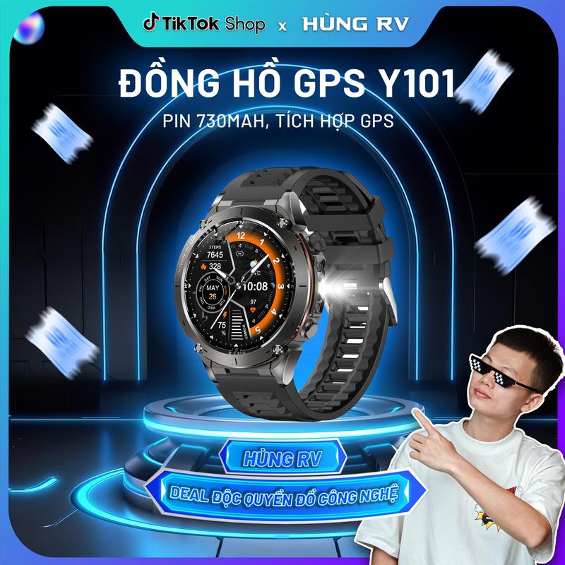  Đồng Hồ Thông Minh GPS Quân đội Không thấm nước Y101 Mới cho năm 2025 Thiết bị theo dõi sức khỏe ngoài trời Cuộc gọi Bluetooth Đồng hồ thông minh thể thao GPS 